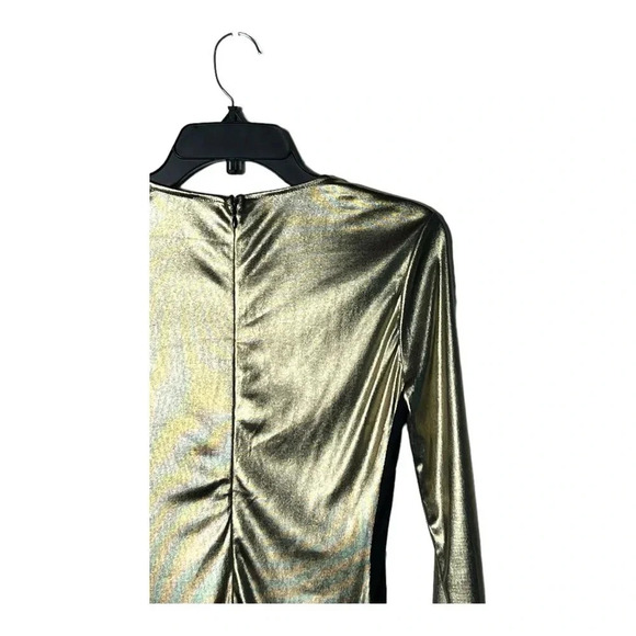 1894. SUPERDOWN MARIANNA MESH MINI DRESS SIZE SMALL METALLIC GOLD‎ IN COLOR - Picture 10 of 12